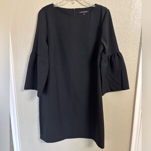 Banana Republic Black Bell-Sleeve Sheath Dress, Size 12